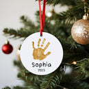 Baby Hand and Footprint Ornament - Baby's Frist Christmas Ornaments with Custom Photo, Name, Date - Personalized Baby Gifts, Newborn Keepsake, New Mom Gifts by TinyTreasures Baby Boutique