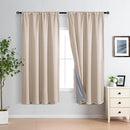 XWZO 100% Blackout Curtains for Bedroom, Thermal Insulated Black Liner, Noise Reducing and Heat Blocking Drapes for Hall and Studio Windows with Tiebacks, Biscotti Beige, W60 x L63, Set of 2 by TinyTreasures Baby Boutique