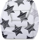 Posh Creations Structured Comfy Bean Bag Chair for Gaming, Reading, and Watching TV, Coronado Chair, Canvas - Sketchy Stars by TinyTreasures Baby Boutique