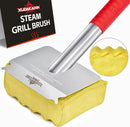 Grill Brush Bristle Free,Aramid Fiber Wavy Pad Seamless-Fit Cast Iron/Stainless-Steel Grates,BBQ Replaceable Scraper Cleaning Head,Safe Grill Cleaner for Outdoor Grill,Gifts for Men/Dad by GreenHaven Gardens