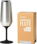 Huski Champagne Flute | NEW | Award-winning Design with Detachable Stem | Premium Stainless Steel Champagne Glass with Lid | Triple Insulated Tumbler | 8oz Capacity | Great Gift (Brushed Stainless) by CozyNest Decor
