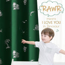 Vangao Kids Curtains Green Blackout Dinosaur Curtains for Boys Kids Nursery Girls Room Silver Dino Foil Print Thermal Insulated Drapes Grommet Top Window Treatments 84 Inches Length 2 Panels by TinyTreasures Baby Boutique