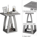 End Tables Living Room, Side Table Beside Sofa, Nightstand for Bedroom, Couch Side Table with Shelf, Modern End Table for Living Room, Grey End Table by CozyNest Decor