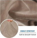 H.VERSAILTEX Velvet Stretch Couch Cushion Cover Plush Cushion Slipcover for Chair Loveseat Sofa Cushion Furniture Protector Seat Cushion Sofa Cover (3 Piece Sofa Cushion Covers, Taupe) by CozyNest Decor