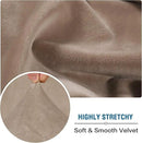 H.VERSAILTEX Velvet Stretch Couch Cushion Cover Plush Cushion Slipcover for Chair Loveseat Sofa Cushion Furniture Protector Seat Cushion Sofa Cover (2 Piece Medium Sofa Cushion Covers, Taupe) by CozyNest Decor