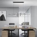 JAYMP Dining Room LED Chandelier 60W Dimmable Kitchen Island Light Modern Pendant Light Geometric Design Hanging Light Fixture Black 45 Inches by CozyNest Decor