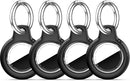 Upgrade Waterproof 4 Pack Airtags Holder with Apple Airtags Keychain, Hard PC Air Tag Case, Anti-Scratch & Shock Air tag Holder, Men's Women's Keyrings & Keychains - Black by TinyTreasures Baby Boutique