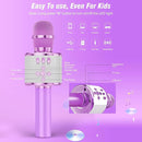BONAOK Karaoke Microphone for Kids & Adults - Bluetooth Microphones Singing Mic with Disco Lights, Echo Effect, Built-in Speaker Portable Karaoke Player for Party Travel Gifts Q78(Light Purple) by TinyTreasures Baby Boutique