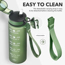 Enerbone Water Bottle, Leakproof BPA & Toxic Free, Motivational Water Bottle with Times to Drink and Straw, Fitness Sports Water Bottle with Strap for Office, Gym, Outdoor Sports by CozyNest Decor