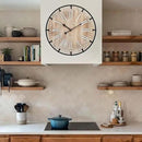 24 Inch Grand Farmhouse Wall Clock, Vintage-Inspired Wood & Metal Design with Large Etched Numbers, Silent Battery-Powered Timepiece for Offices, Kitchens, Bedrooms, and Living Rooms by CozyNest Decor