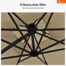 PURPLE LEAF Cantilever Umbrella 12FT Outdoor Large Heavy Duty Double Top Offset Hanging 360° Rotation Square Umbrella for Garden Patio Deck Pool Backyard Spectrum Sand by GreenHaven Gardens