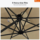 PURPLE LEAF Patio Umbrella 9' X 12' Cantilever Outdoor Double Top Large Rectangle Umbrella Heavy Duty 360° Rotation Offset Hanging Umbrella for Garden Deck Pool Backyard Patio Spectrum Sand by GreenHaven Gardens