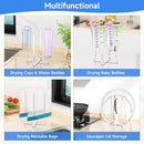 Water Bottle Drying Rack, Stainless Steel Baby Bottle Drying Rack, Collapsible Bottles Dryer Rack, Cup Rack Dryer for Water Bottles, Multifunctional Draining Rack for Sport Bottle, Reusable Bag by TinyTreasures Baby Boutique