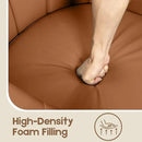 360° Swivel Accent Chair, Modern Leather Barrel Club Chair with Leather Upholstery and Sturdy Wood Base, Comfortable Armchair for Living Room, Bedroom, Reading Nook, Brown by CozyNest Decor