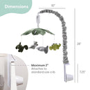 The Peanutshell Crib Mobile for Boys or Girls - Grey and Green Camo Musical Baby Crib Mobile with 12 Lullabies, Dino Baby Dinosaur Nursery Decor by TinyTreasures Baby Boutique