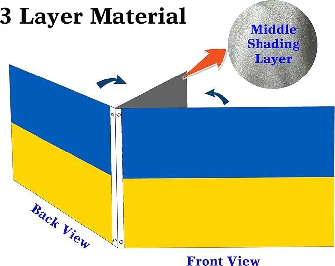 Double Sided Ukraine Flag 4x6FT Ukrainian National Polyester Flag With 2 Grommets For Patriotic Ukrainian Themed Festival Events Party Decoration(Ukraine, 4x6FT-3ply), photo 3 of 7