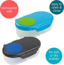 b.box Snack Box (2-pack) Reusable Snack Containers with Lids – Bento Box for Kids & Toddlers, Leakproof Lunch Box, BPA-Free and Dishwasher Safe Snack Container(O'Breeze + Blue Slate, 1 3/4 Cup) by TinyTreasures Baby Boutique