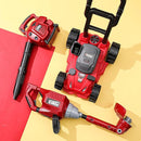 3 Pcs Toy Gardening Tool Set for Kids Toy Leaf Blower Weed Trimmer Push Lawn Mower Pretend Play Set with Lights and Sounds Christmas Birthday Gifts for Boys Girls by TinyTreasures Baby Boutique