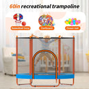 Ativafit 60'' Rebounder Trampoline Indoor Outdoor for Kids Ages 1-8, 5 FT Recreational Toddler Trampoline with Safety Enclosure Net Gifts with Basketball Hoop Dartboard Ocean Bal by TinyTreasures Baby Boutique