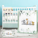 3 Pcs Baby Crib Bedding Set Safari Animals Dinosaurs Bear Woodland Animals Jungle Crib Set Includes Quilt, Fitted Sheet, Skirt for Baby Boy Girl(Light Blue,Safari) by TinyTreasures Baby Boutique