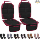 Car Seat Protector for Child, 2 Pack With Mesh Pockets & Non-Slip Backing 600D Durable Under Baby Seat Cover for Back Seat (Burgundy, Standard) by TinyTreasures Baby Boutique