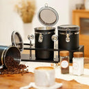Yangbaga 3x63OZ Sugar Coffee Canisters with Shelf, 304 Stainless Steel Coffee Station Container for Ground Coffee Bean Storage with Airtight Locking Clamp&Scoop, Cereal Containers Storage for Kitchen by CozyNest Decor