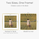 Homeforia 20x20 Picture Frame Gold, High End Metal 20 x 20 Square Poster Frame with Mat 16 x 16 Photo, 20x20 Frame Matted to 16x16 Print, 20by20 Gold Hanging Frames, Tempered Glass, Wall Kit, Set of 1 by CozyNest Decor
