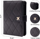 Melsbrinna Rfid Passport Holder for Travel women/Men, Cute Passport Wallet Rfid Blocking Card Slots, Rfid Passport Cover/CaseTravel Wallet, Passport Book Holder (1, LG BLACK) by TinyTreasures Baby Boutique