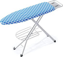 Ironing Board, Heat Resistant Cover Iron Board with Steam Rest, Non-Slip Foldable Ironing Stand. Heavy Sturdy Metal Frame Legs Iron Stand(13 * 34 * 53 Inches) (Blue White) by CozyNest Decor