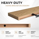 Fun Memories Floating Shelves for Wall, 32" Rustic Wood Deep Wall Mounted Shelves with Invisible Brackets for Decor & Storage, Floating Shelf for Living Room, Bathroom (Oak, Set of 2) by CozyNest Decor