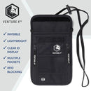 VENTURE 4TH Passport Holder Neck Wallet with RFID Blocking Nylon Lining - Hidden Neck Pouch for Travel (Pure Black) by TinyTreasures Baby Boutique