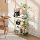 Clear Bookshelf, Acrylic Bookcase with Open Book Shelf Console Table for Entryway Office (3 Tier Green) by CozyNest Decor