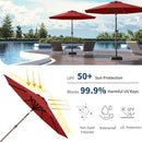 9FT Solar Umbrella 32 LED Lighted Patio Umbrella Table Market Umbrella w/Tilt and Crank, UV-Resistant Outdoor Umbrella for Pool, Garden, Deck, Red by GreenHaven Gardens