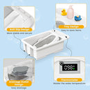 Collapsible Baby Bathtub with Smart Temperature Display & Bath Stand, Portable Travel Bathtub, Ideal for 0-36 Months Infants (Beige) by TinyTreasures Baby Boutique