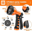 3/8” Lightweight Coil Garden Hose 75 FT, EVA Retractable Curly Water Pipe with 6-Pattern Spray Nozzle for Boat, Greenhouse, Yard, Patio (Orange) by GreenHaven Gardens