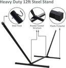 SUNCREAT 2 Person Hammock with Stand, Heavy Duty Portable Hammocks, 475 lbs Capacity, Dark Grey by GreenHaven Gardens