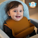 Moonkie Silicone Baby Bibs Set Of 2 | BPA Free Waterproof | Soft Flexible Adjustable Silicone Bibs for Babies & Toddlers(Dark Grey/Kodak) by TinyTreasures Baby Boutique