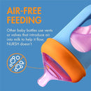 Boon Nursh Reusable Silicone Pouch Baby Bottles - Medium Flow Nipple - Silicone Baby Bottle Pouch and Nipple - Baby Feeding Essentials - Color Block - 3-6 Months - 3 Count - 8 Ounce by TinyTreasures Baby Boutique