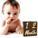 I'm Solid Wood Weekly Monthly Yearly Baby Milestone Age Blocks, Gender Neutral, Newborn Gifts & Keepsakes for Picture Props (3 Pcs/Brown) by TinyTreasures Baby Boutique