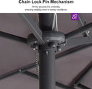 PURPLE LEAF 15ft Patio Market Umbrella with Base Included Double-Sided Rectangle Outdoor Umbrella Table Umbrella with Crank for Pool Garden Deck, Light Grey by GreenHaven Gardens