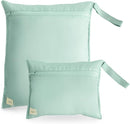 mushie Water Resistant Wet Bags | Large & Small Reusable Storage Bag for Baby Items and Travel | Zippered Pockets with Handle | Machine Washable, Set of 2 (Roman Green) by TinyTreasures Baby Boutique