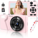 Digital Camera with Front Rear Lens, Autofocus 64MP 4K Camera for Photography with 32GB Card, Portable Compact Point and Shoot Camera for Teens Adult Beginner with Metal Shell, 2000mAh Battery by TinyTreasures Baby Boutique