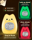 Cat Alarm Clock for Kids with Night Light, Sleep Training Clock Time to Wake Clock, Rechargeable Silicone Light for Bedroom, Perfect Sleep Companion for Boys Girls by TinyTreasures Baby Boutique