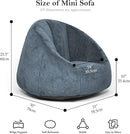 N&V Small Bean Bag Chair for Kids, Children Mini Bean Bag Sack, Foam Filling, Includes Removable and Machine Washable Cover, 27in, Soft Faux Fur (Blue) by TinyTreasures Baby Boutique