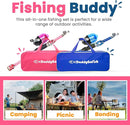 DaddyGoFish Kids Fishing Pole - Rod Reel Combo Tackle Box Starter Set - First Year Small Gear Kit for Boys Girls Toddler Youth Age Beginner Little Children by TinyTreasures Baby Boutique