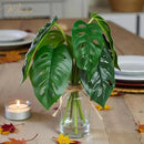Artificial Flowers Turtle-Back, Alocasia Leaf, in Glass Vase with Faux Water,7Pcs Artificial Leaves Real Touch Latex Leaves for Centerpiece (1, Turtle-Back Leaf) by CozyNest Decor
