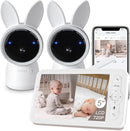 ARENTI Baby Monitor 2 Cameras, 2K Video Baby Camera with 5-Inch Upgraded Wireless Display, Super Night Vision, Lullabies, Cry & Motion Detection, Temp & Humidity Sensor, Two Way Audio by TinyTreasures Baby Boutique