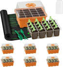 GooingTop Seedling Trays + Heat Mat 10''x20.7'', 6 Pack 72 Cells Plant Grow Starter with Adjustable Humidity Vent for Mini Greenhouse Garden Germination,Bonsai Seed Starting Growing by GreenHaven Gardens
