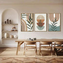 Large Boho Mid Century Wood Wall Art Set,Modern Geometric Leaves Artwork Bohemian Wall Sculptures,Abstract Minimalist Wooden Wall Decor for Living Room Bedroom Office-16 x24 x3 by CozyNest Decor