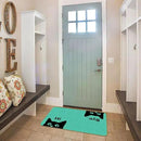 Mingnei Hi Bye Cat Welcome Doormat for Home Kitchen Entrance, Funny Black Cat Lover Floor Mat for Indoor/Outdoor Entryway Rug 30x17 (Green) by CozyNest Decor